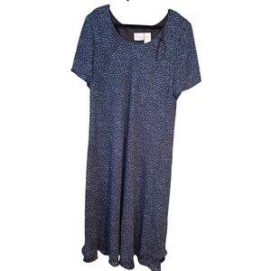 Halmode Plus 22W Navy Maxi Dress Printed Boho Retro Cottagecore Flowy vTG